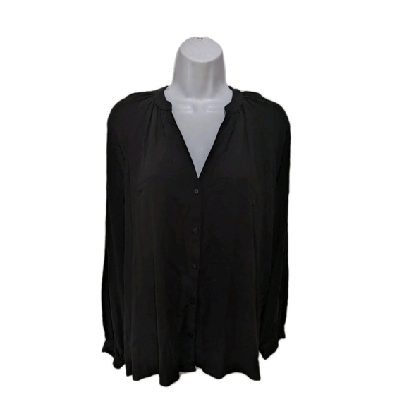 NWT Old Navy Long Sleeve Drapey Femm Shirt XL Poet Black Long Sleeve #2140#47 - Picture 1 of 7